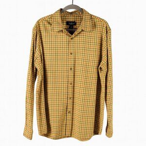 EDDIE BAUER MEN'S Plaid Button-Down Shirt mustard  Size Large